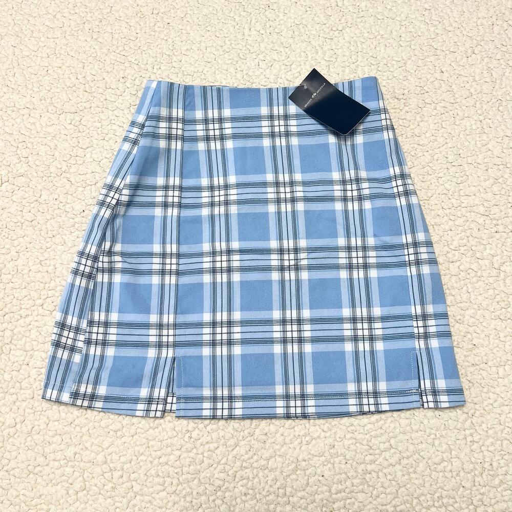 Brandy Melville Cara Plaid Skirt Blue Black White NWT